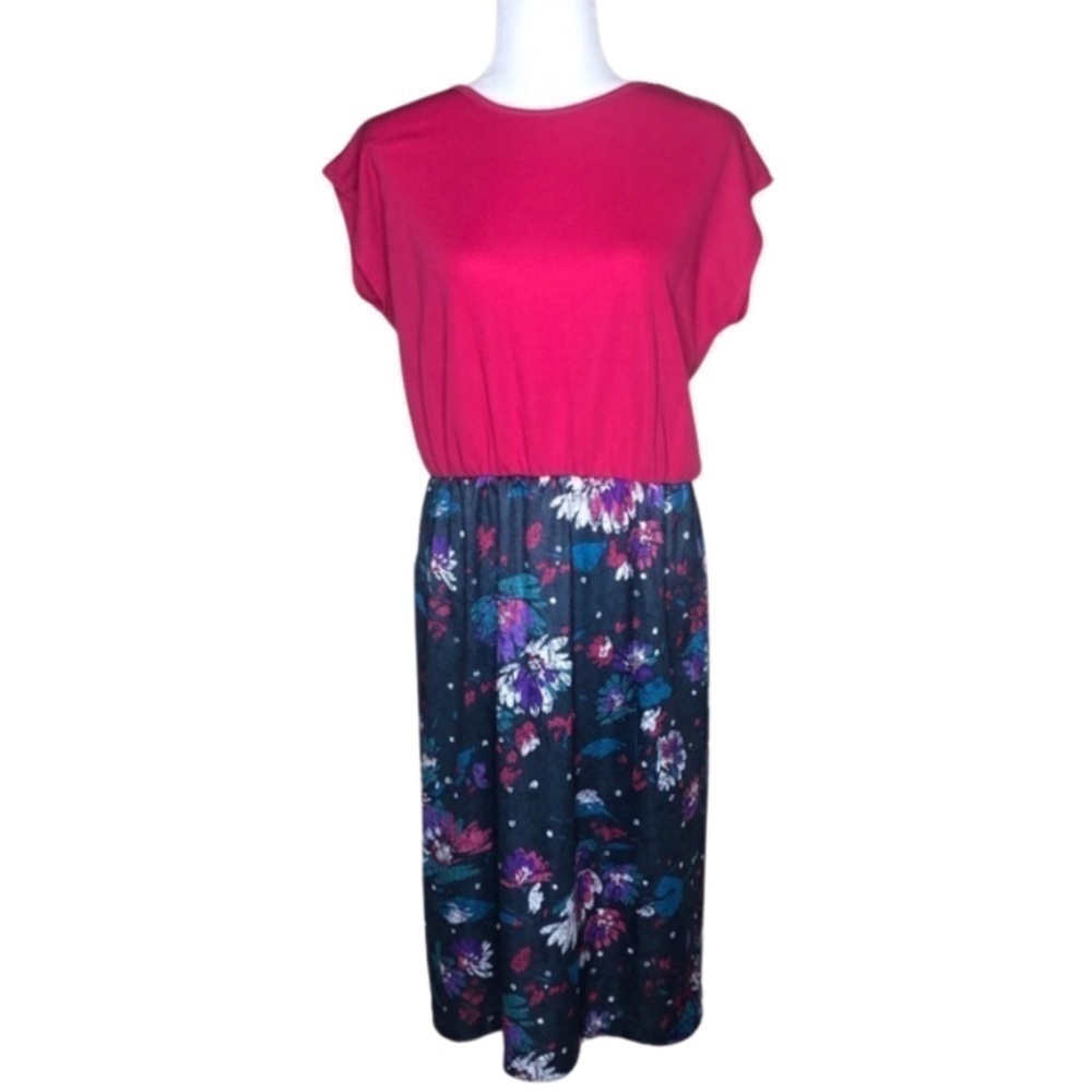 Vintage Pink and Floral dress by Lady Ronté Women’s Sz L